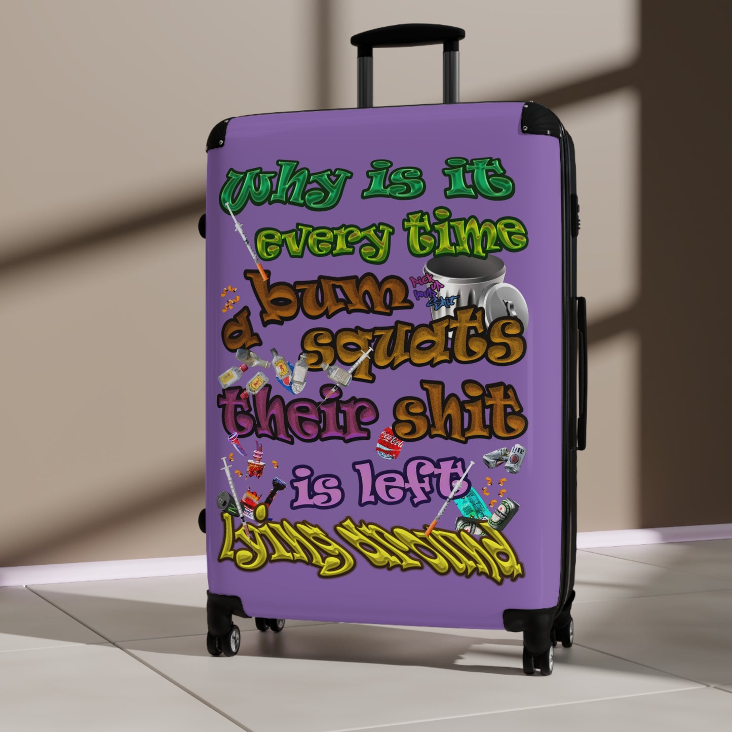 the bum's shit - Suitcase (light purple)