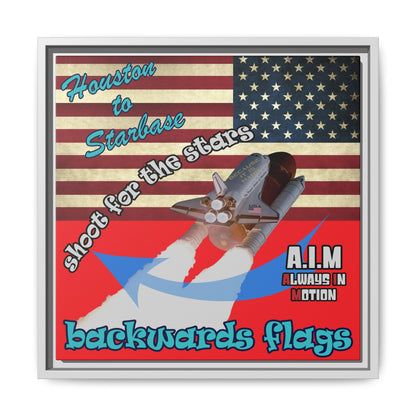 shoot for the stars - framed canvas art (red)