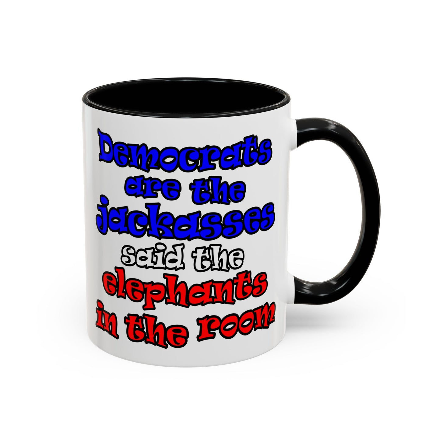 donkeys and elephants - Accent Mug (white)