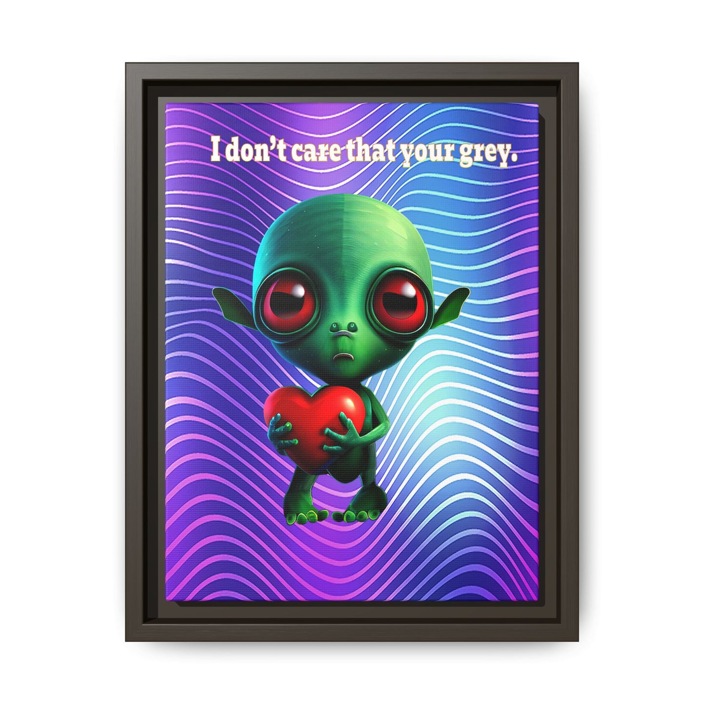 I don't care that your grey - framed canvas art (purple wave)