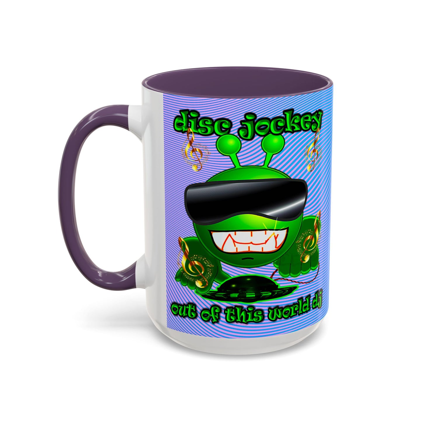 disc jockey - Accent Mug (light blue-purple wave)