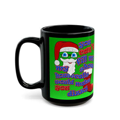santa's shoes - Black Mug (logo green)