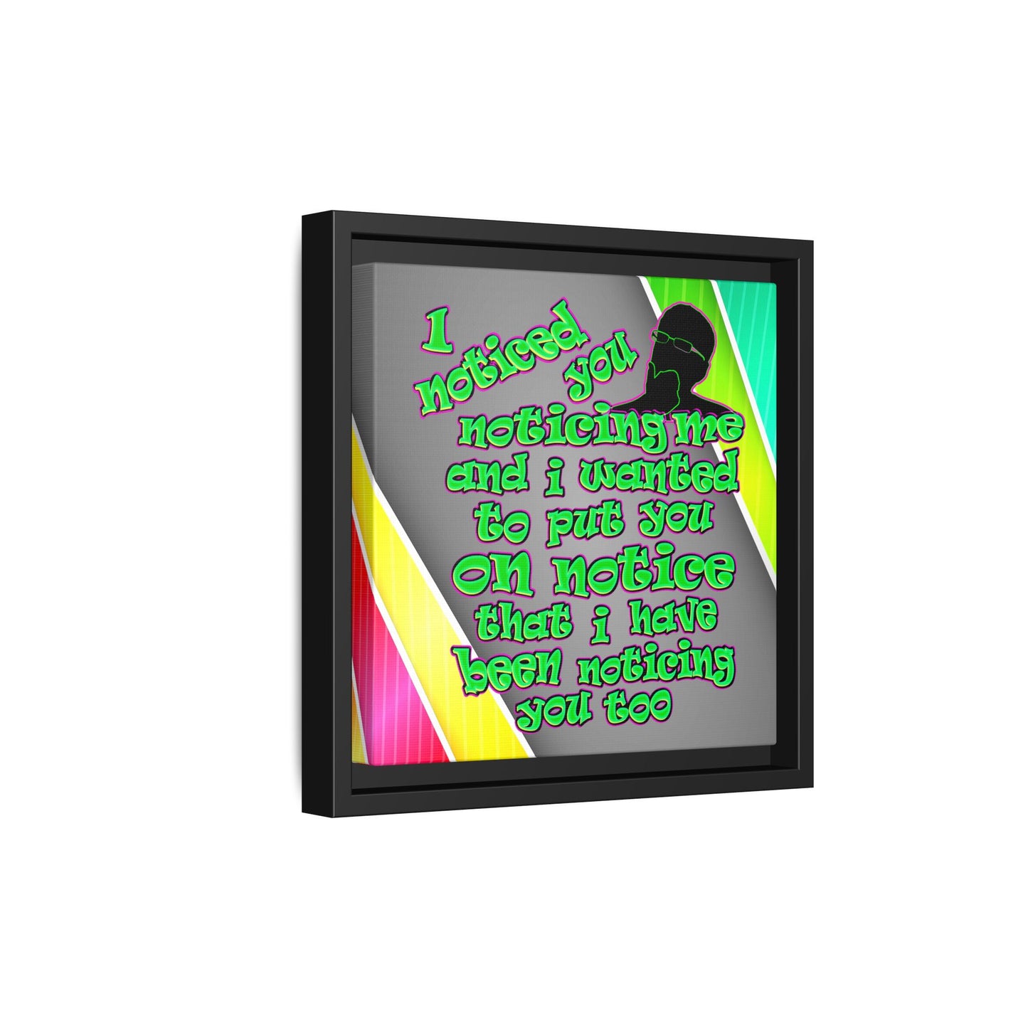 noticed you noticing - framed canvas art (rainbow split)
