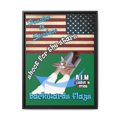 shoot for the stars - framed canvas art (dark green)