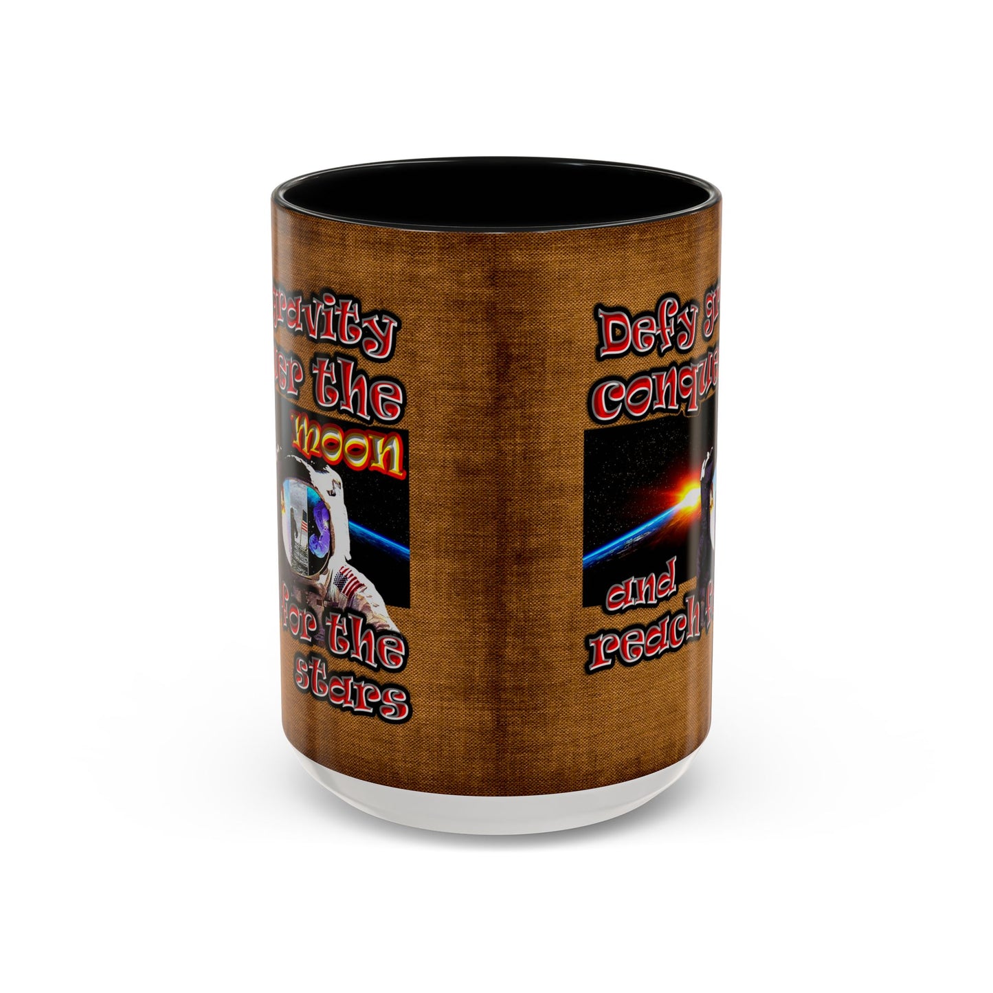 defy conquer reach - Accent Mug (brown papyrus)