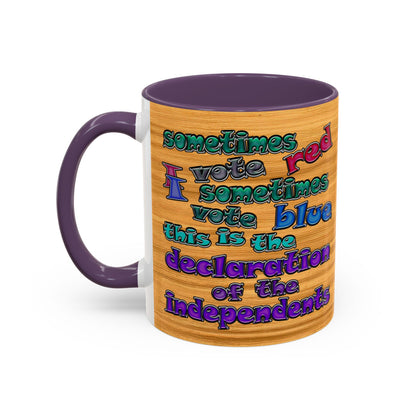 declaration of the independents - Accent Mug (butterscotch wood finish)
