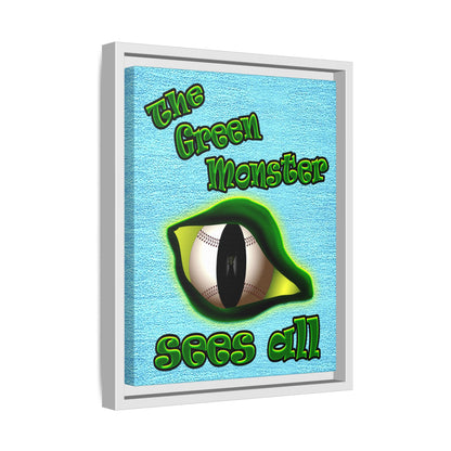 green monster - framed canvas art (faded blue)