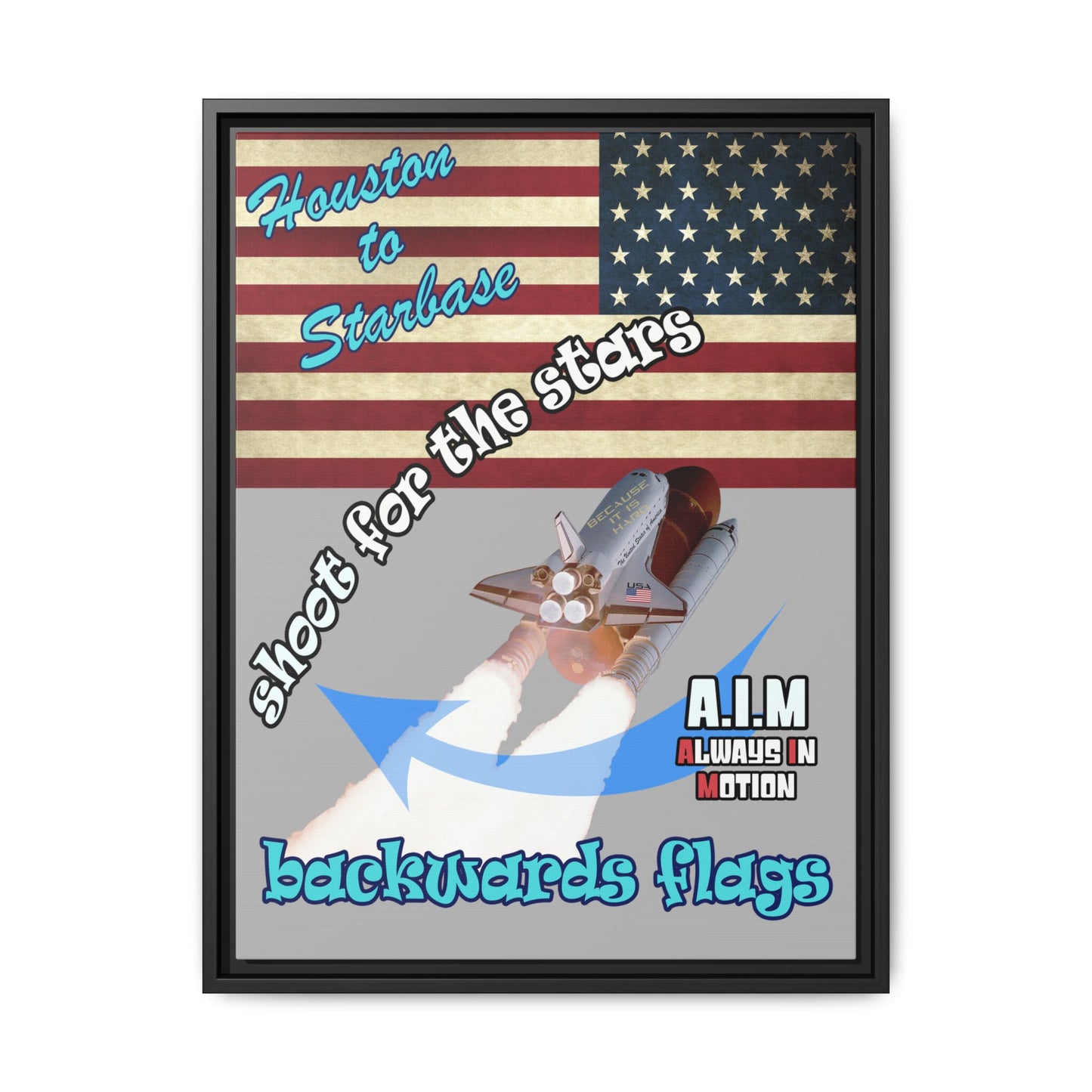 shoot for the stars - framed canvas art (light grey)