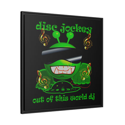 disc jockey - framed canvas art (black)