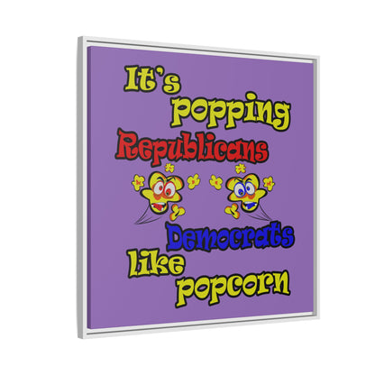 popping like popcorn - framed canvas art (light purple)