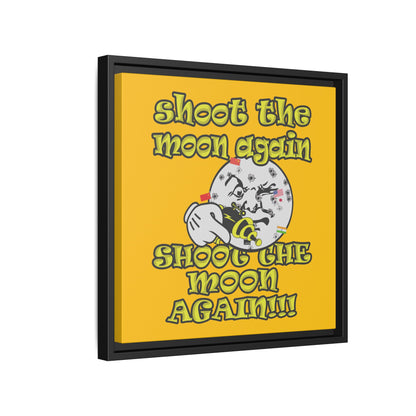 shoot the moon again - framed canvas art (yellow)