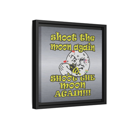 shoot the moon again - framed canvas art (brushed nickel)