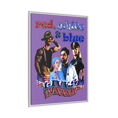 rw&b lives matter - framed canvas art (light purple)