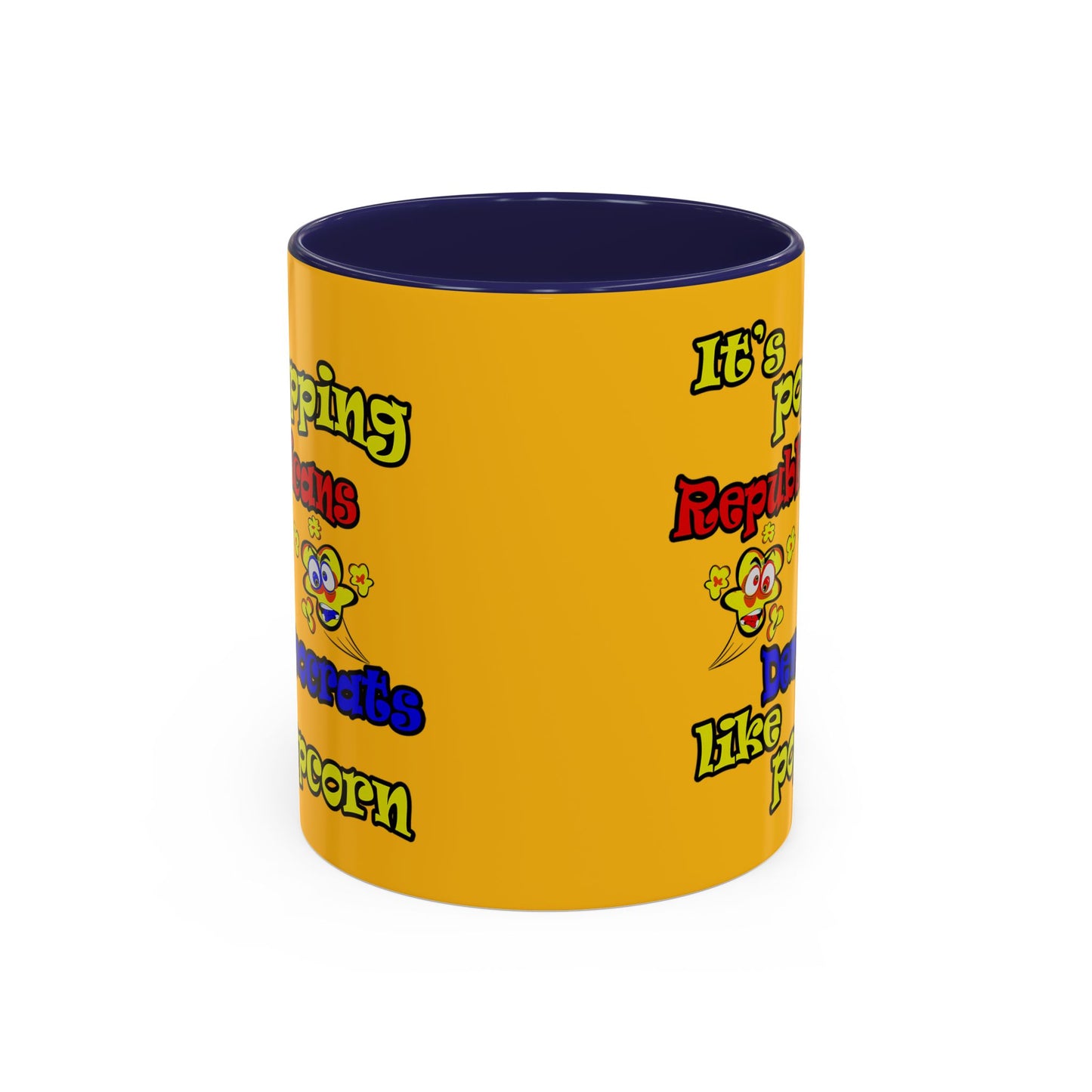 popping like popcorn - Accent Mug (yellow)
