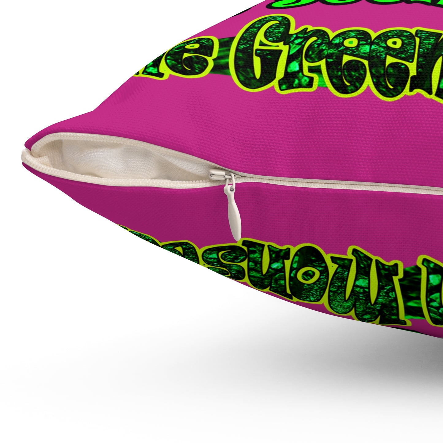 christmas spirits of boston - Spun Polyester Square Pillow - (pink)