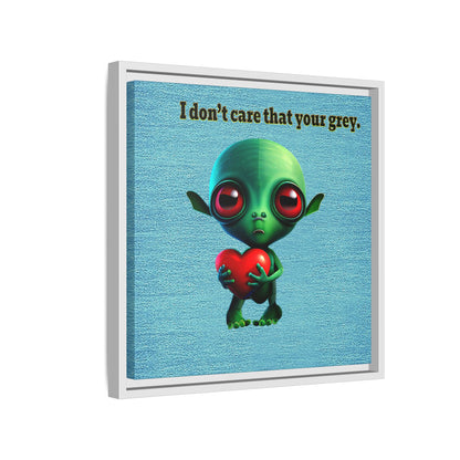 I don't care that your grey - framed canvas art (faded blue)