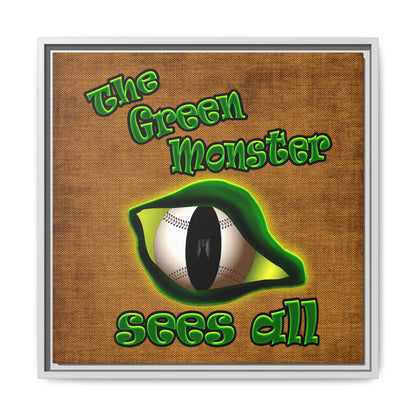 green monster - framed canvas art (brown papyrus)