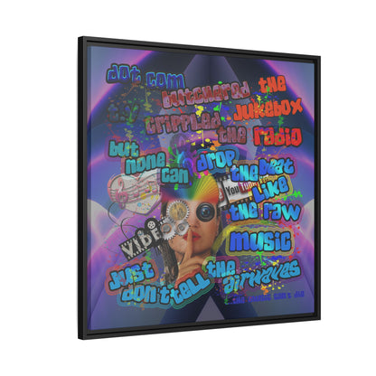 drop the beat - framed canvas art (grey-pink wave)