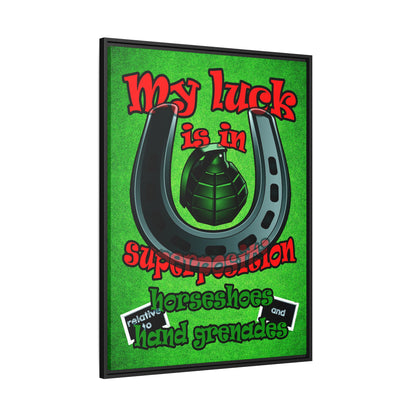 my luck - framed canvas art (green turf)