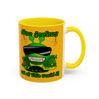 disc jockey - Accent Mug (yellow)