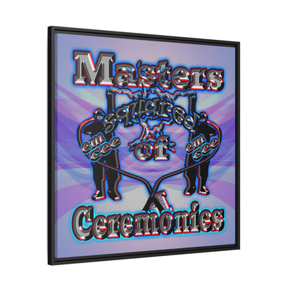 em cee squared - framed canvas art (light blue-pink wave)