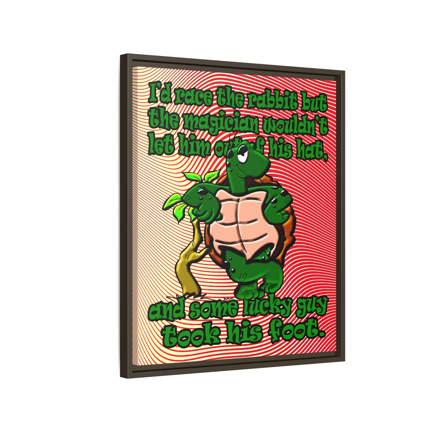 turtle race - framed canvas art (yellow-orange wave)