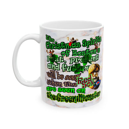 christmas spirits of boston - White Mug (white marble)
