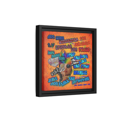 drop the beat - framed canvas art (burnt orange)