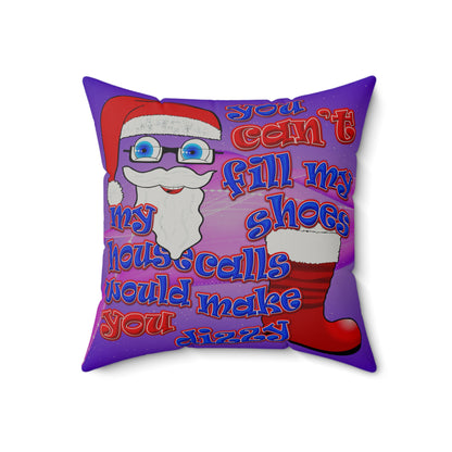 santa's shoes - Faux Suede Square Pillow - (purple-pink wave)