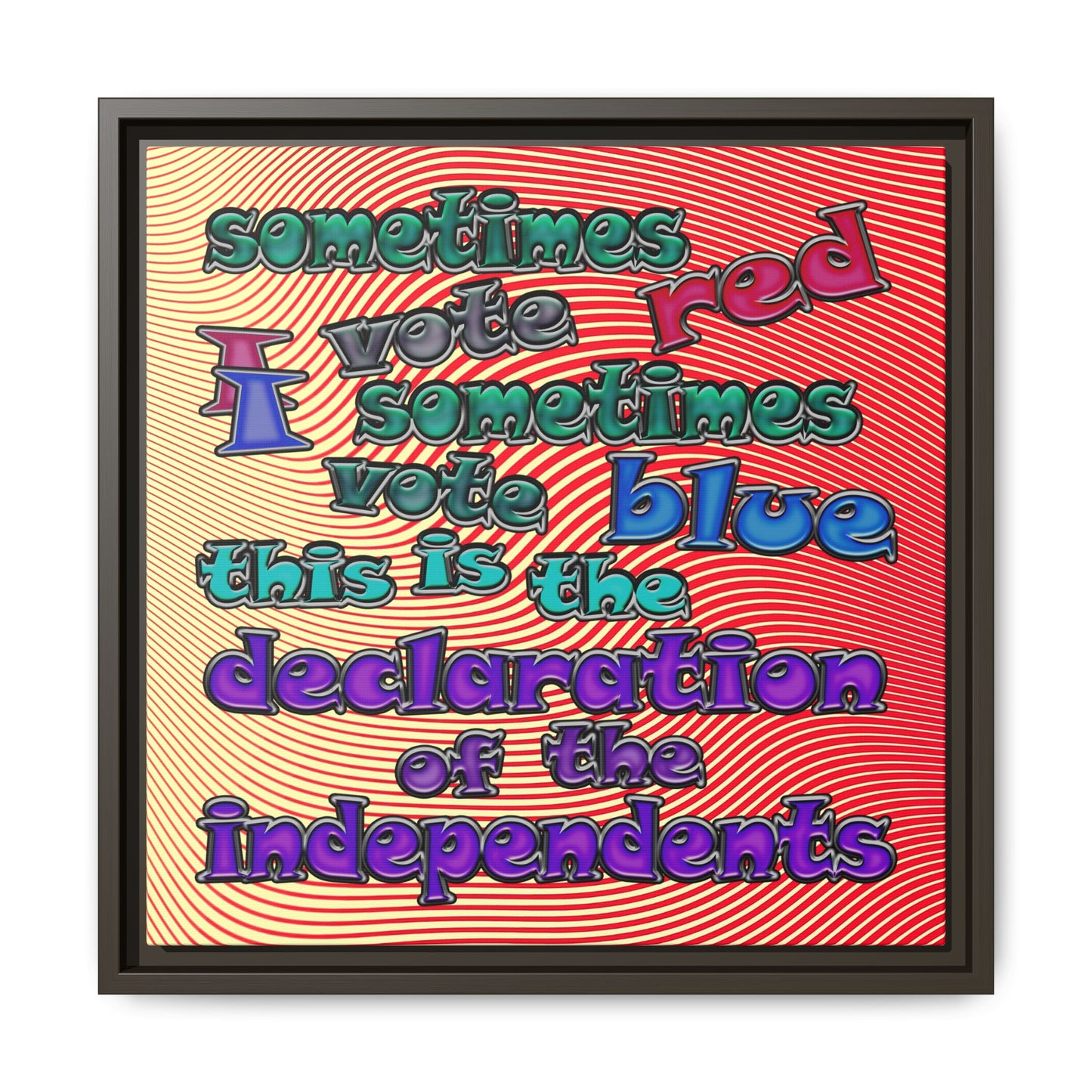 declaration of the independents - framed canvas art (yellow-orange wave)
