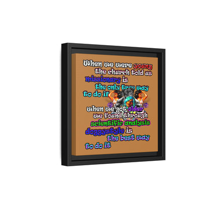 doggystyle - framed canvas art (light brown)