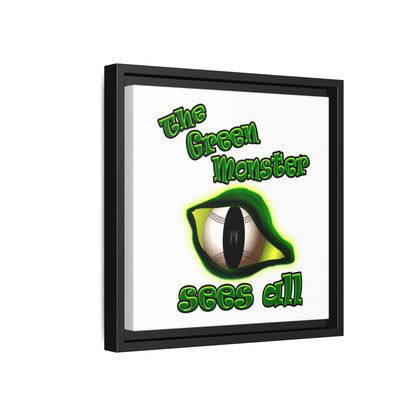 green monster - framed canvas art (white)