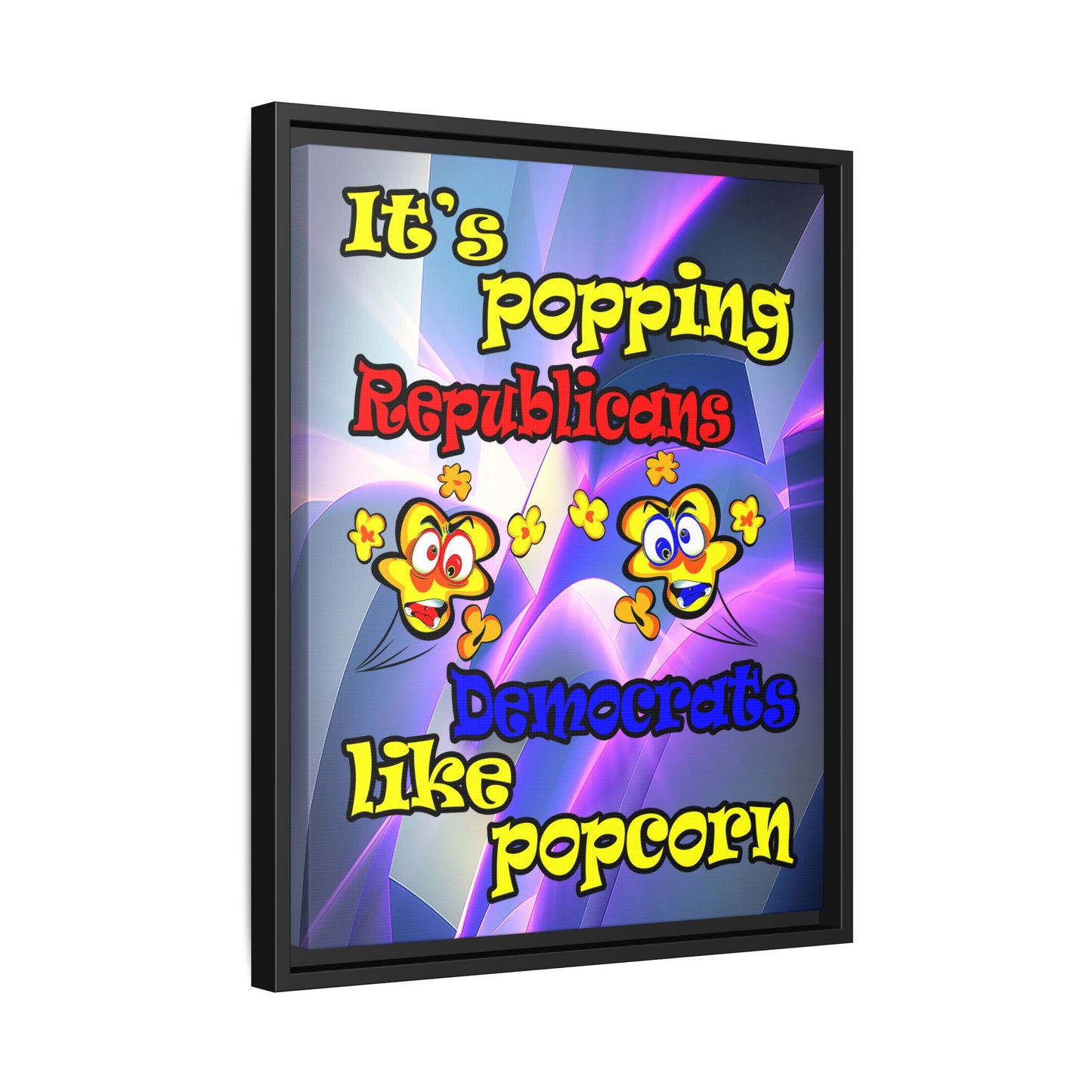 popping like popcorn - framed canvas art (grey-pink wave)