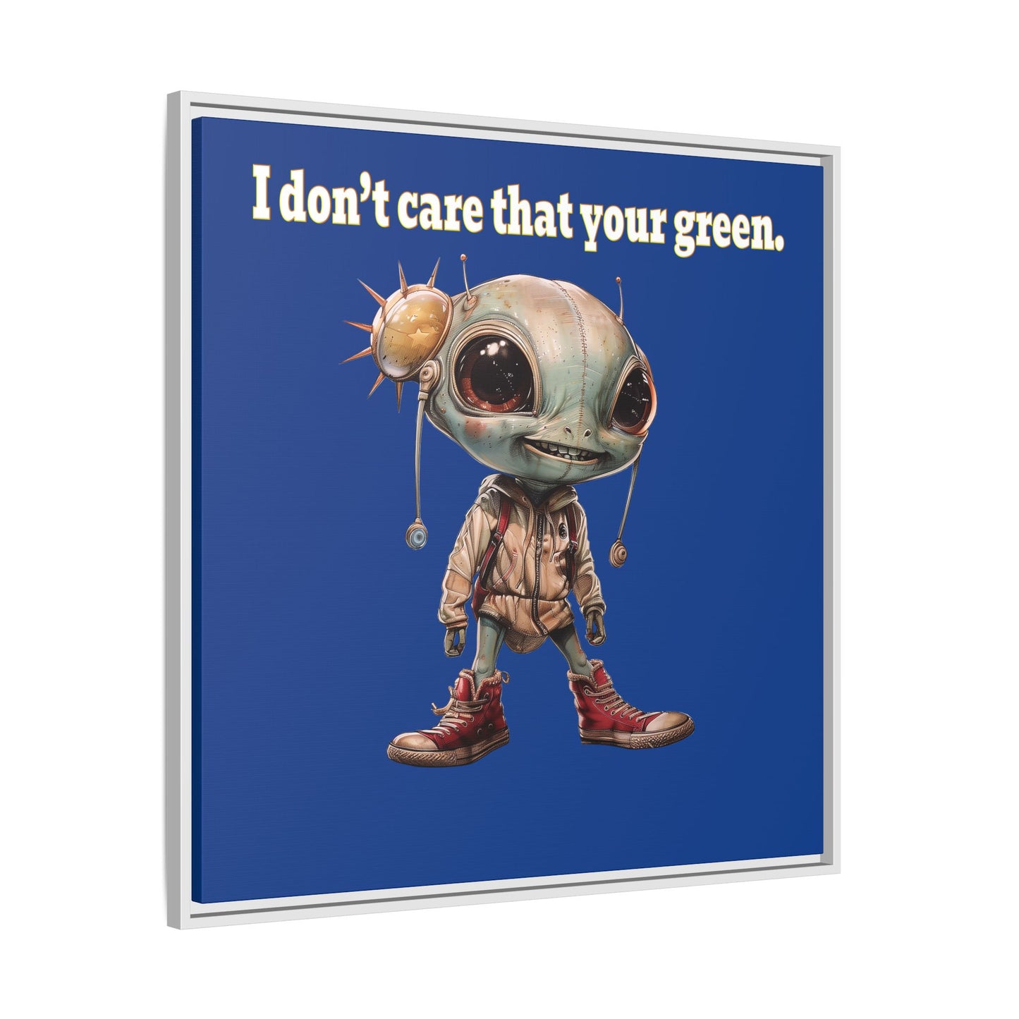 I don't care that your green - framed canvas art (dark blue)