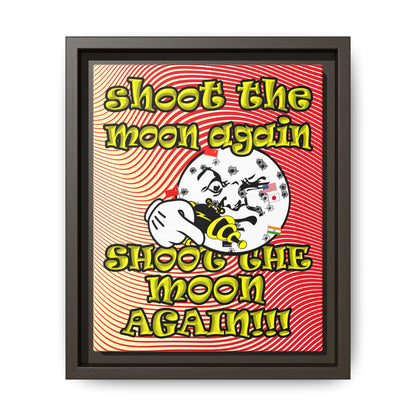 shoot the moon again - framed canvas art (yellow-orange wave)