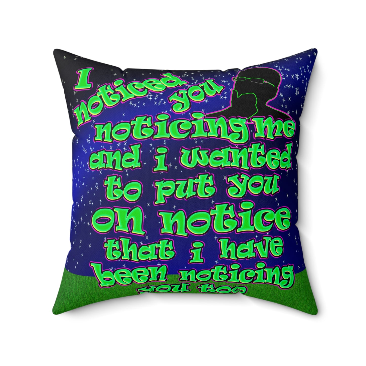 noticed you noticing - Spun Polyester Square Pillow - ('snoops' background)