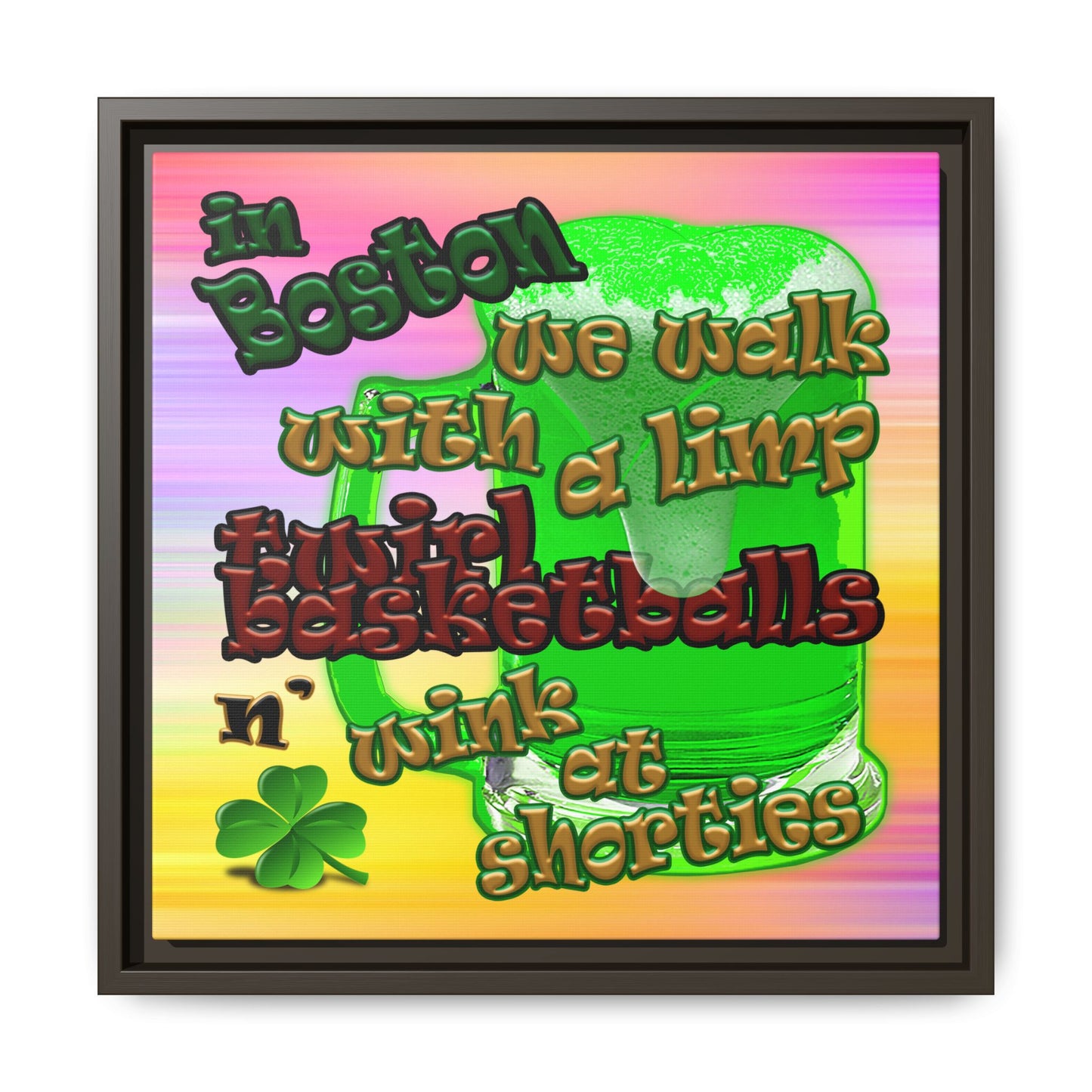 celtics logo - framed canvas art (color blur)
