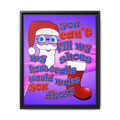 santa's shoes - framed canvas art (purple-pink wave)