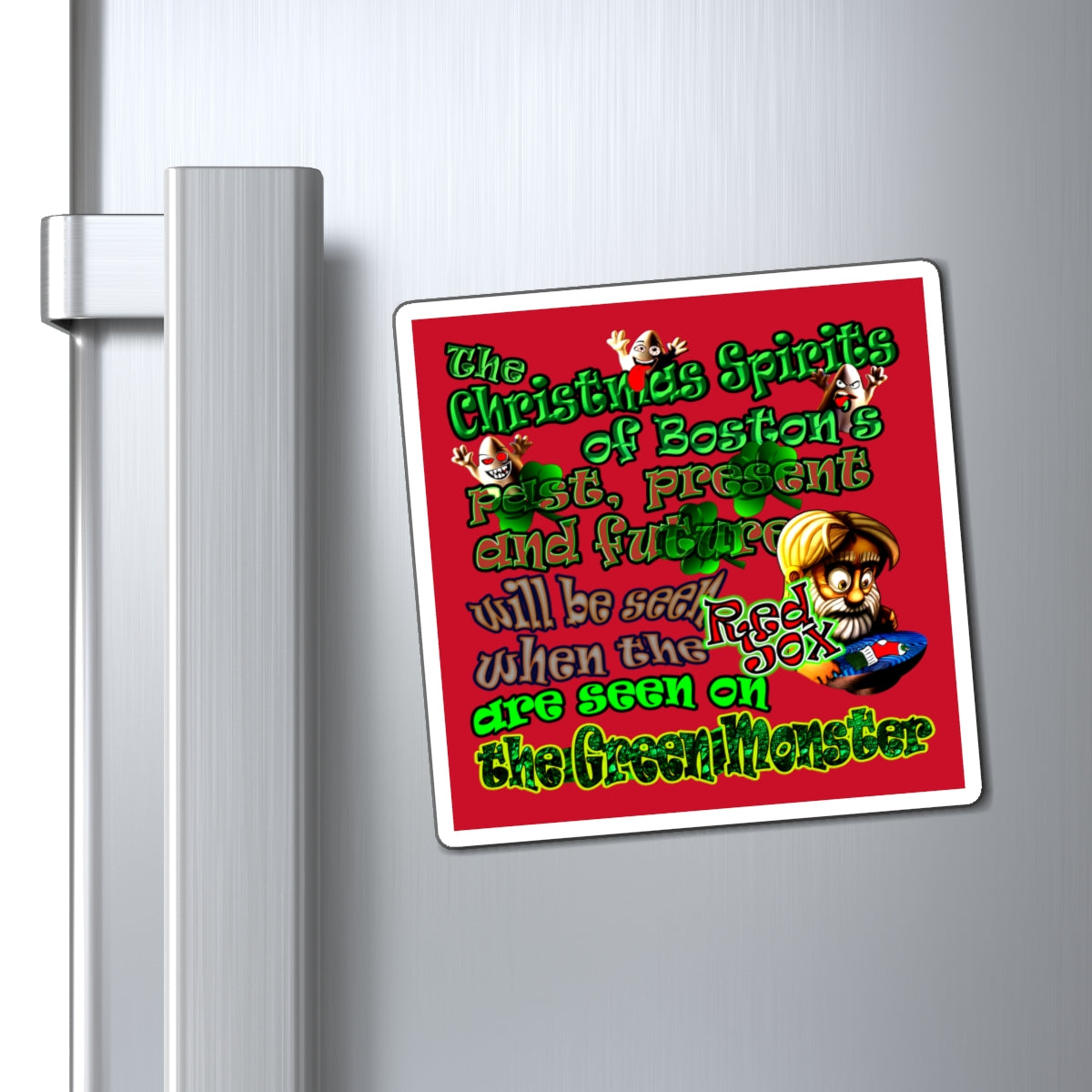 christmas spirits of boston - Magnets - (dark red)