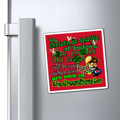 christmas spirits of boston - Magnets - (dark red)