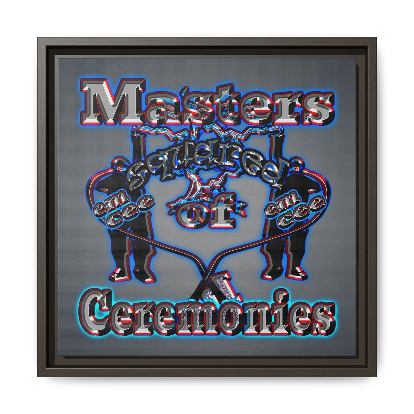 em cee squared - framed canvas art (grey-light grey)