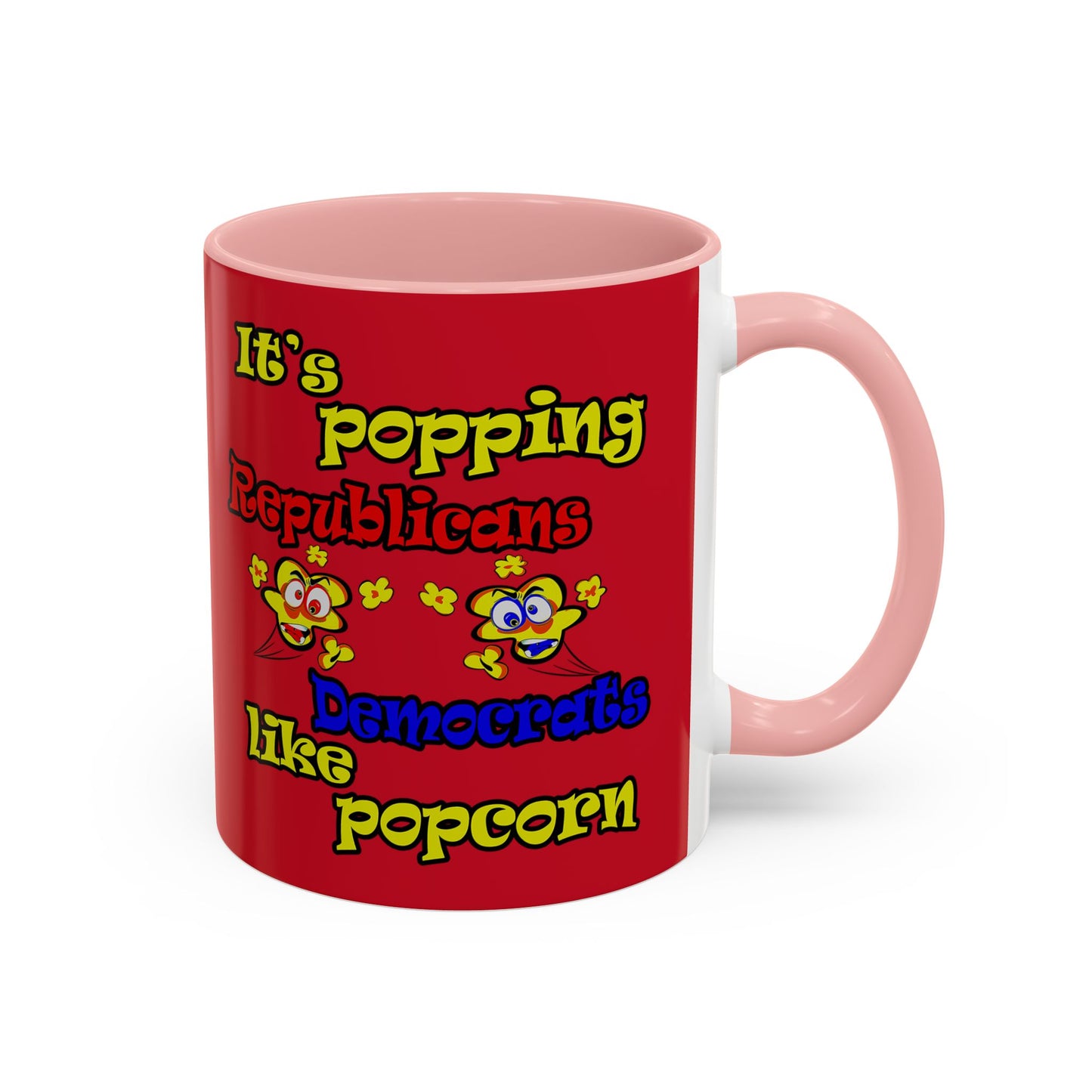 popping like popcorn - Accent Mug (dark red)