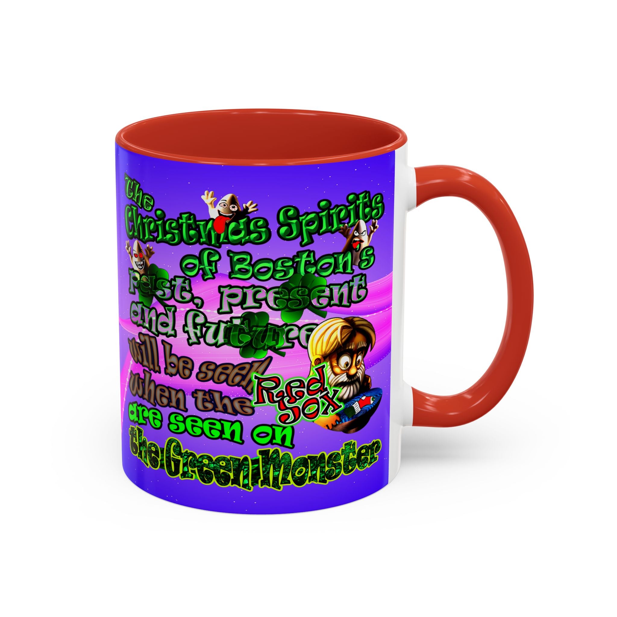christmas spirits of boston - Accent Mug (purple-pink wave)