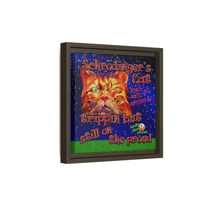 schrodinger's cat - framed canvas art ('snoops' background)