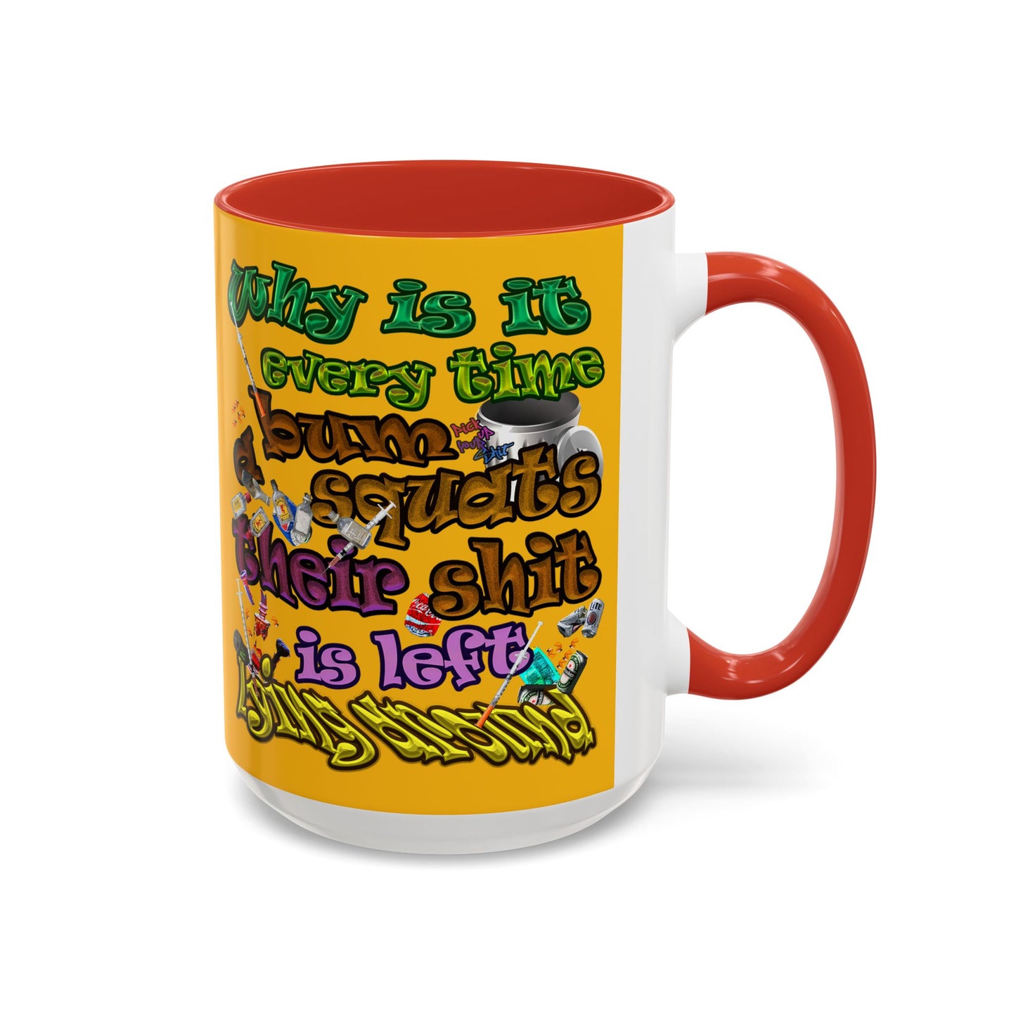 the bum's shit - Accent Mug (yellow)