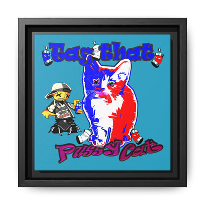 tag that - framed canvas art (turquoise)