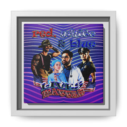 rw&b lives matter - framed canvas art (purple wave)