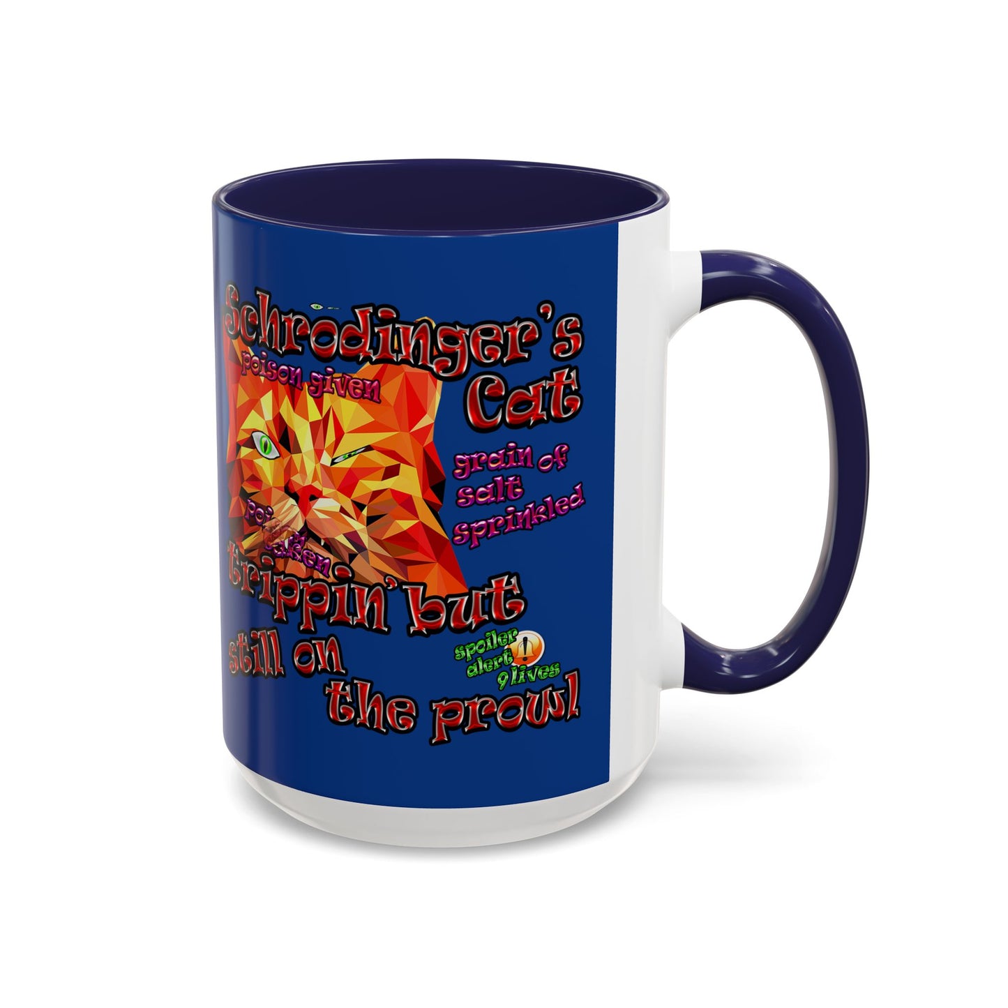 schrodinger's cat - Accent Mug (dark blue)