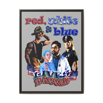 rw&b lives matter - framed canvas art (light grey)