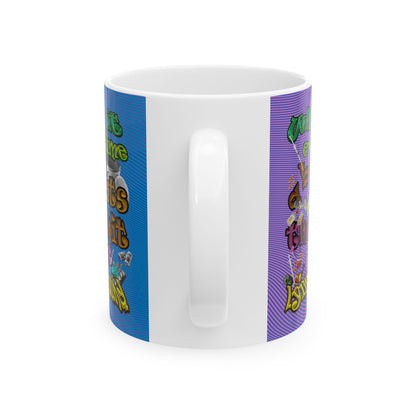the bum's shit - White Mug (light blue-purple wave)